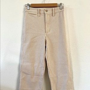 Madewell Slim Emmett Wide Leg Pants Gingham 24
